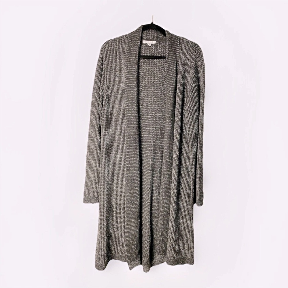 pure Jill Elements Large Open Front Chunky Knit Longline Duster Cardigan Career